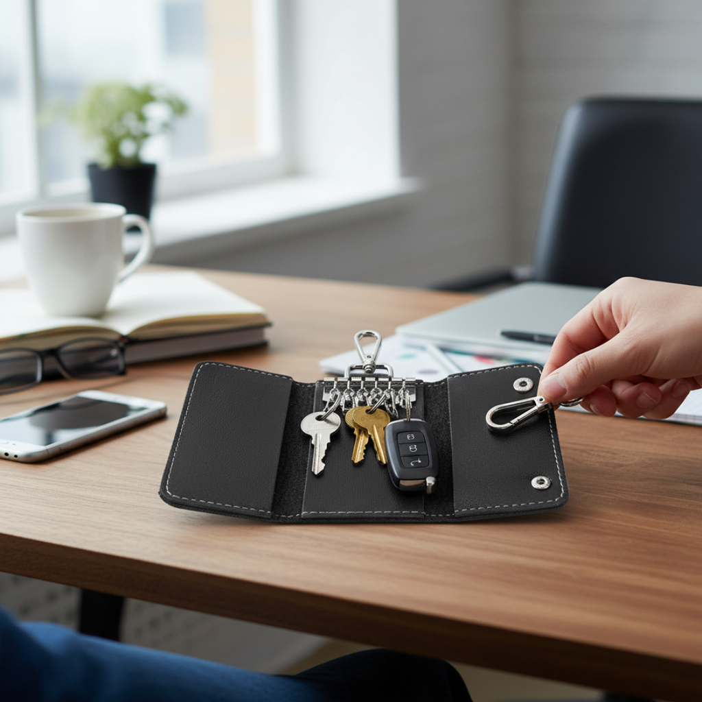 Keychain wallet

Genuine cow leather