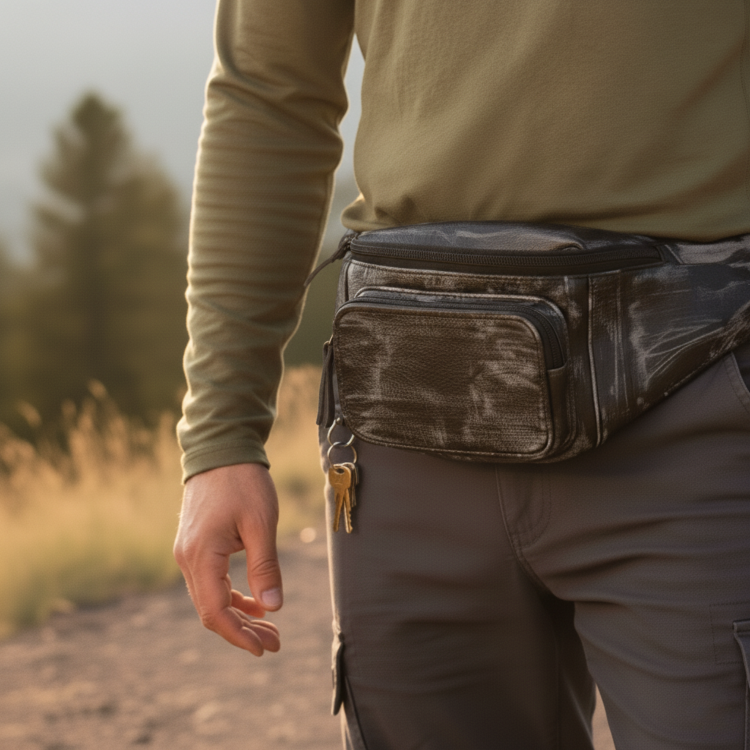 Waist pack cow leather
