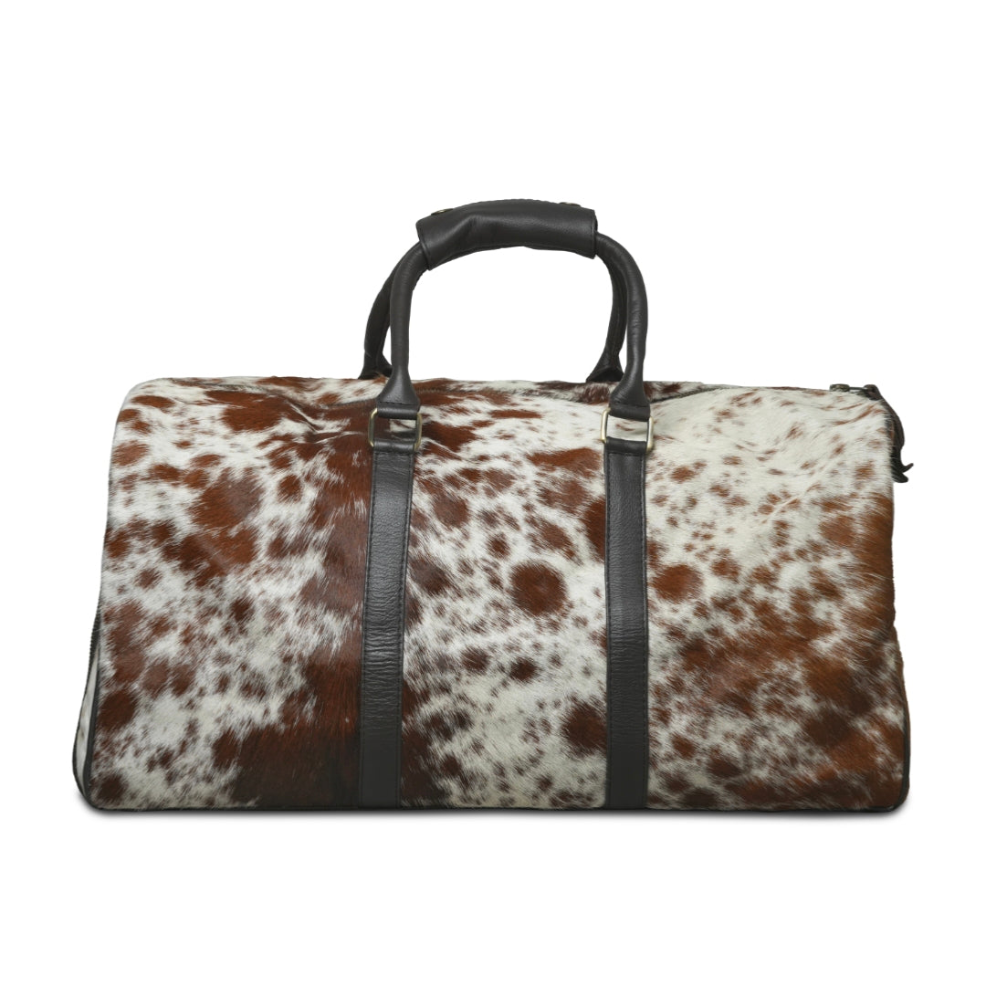 Travel bag 100% Geniune cow leather with original cow Hair