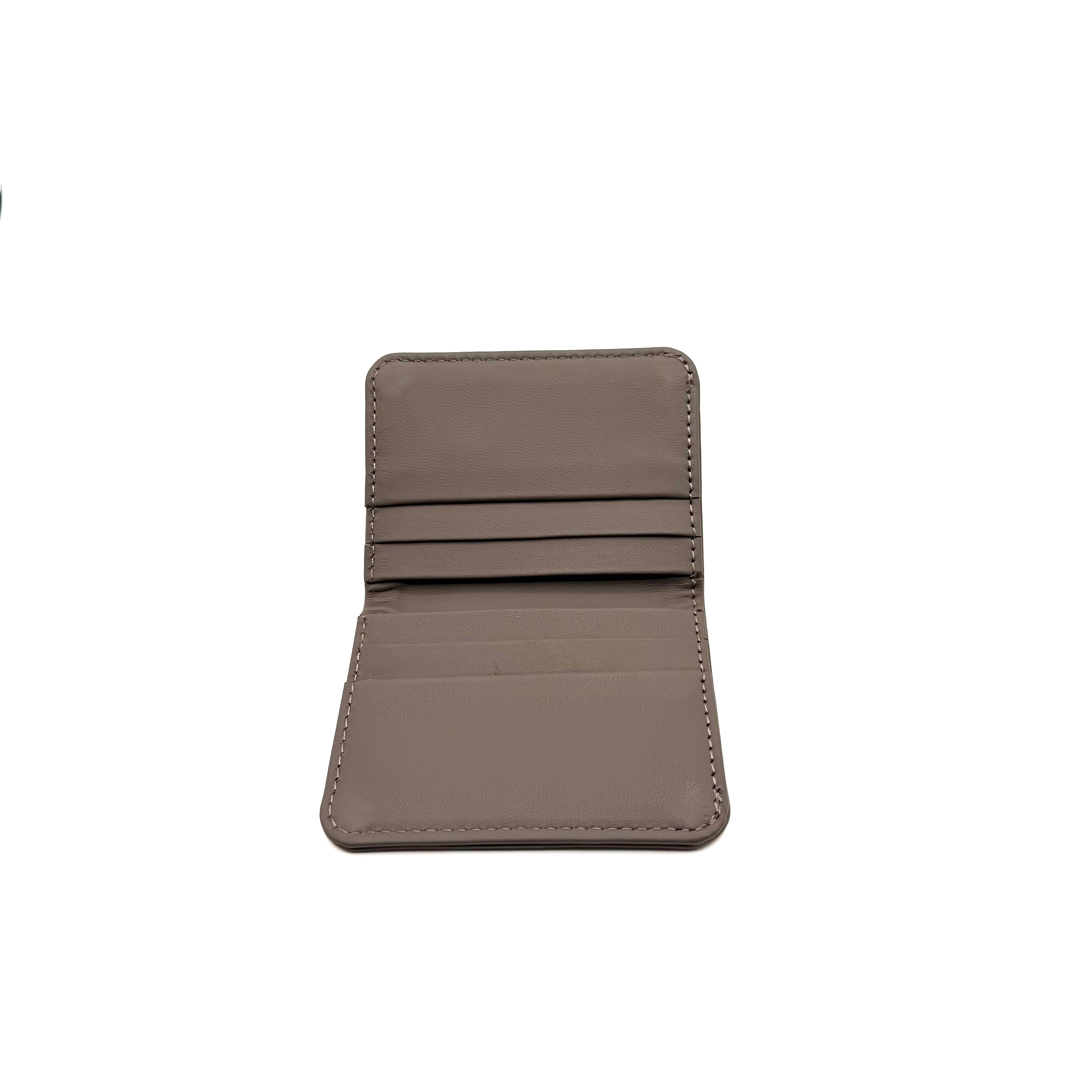 Charcoal gray Card holder wallet (cow leather)