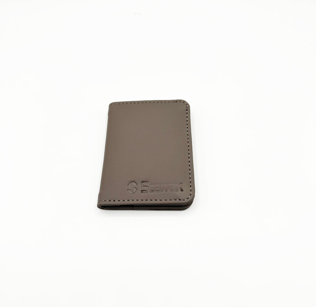 Charcoal gray Card holder wallet (cow leather)