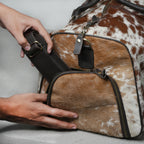 Travel bag 100% Geniune cow leather with original cow Hair